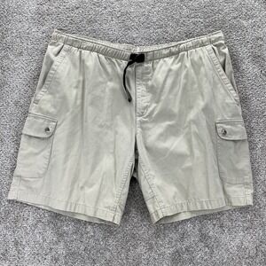 Columbia 9" Cargo Shorts Men's‎ 2XL Khaki Belted Elastic Waist Soft Twill Hiking